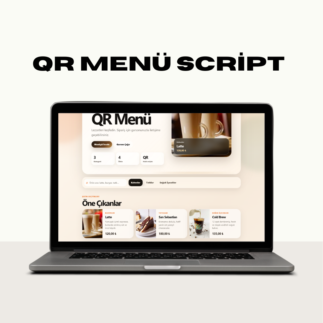 Qr Menü ve Restaurant Scripti
